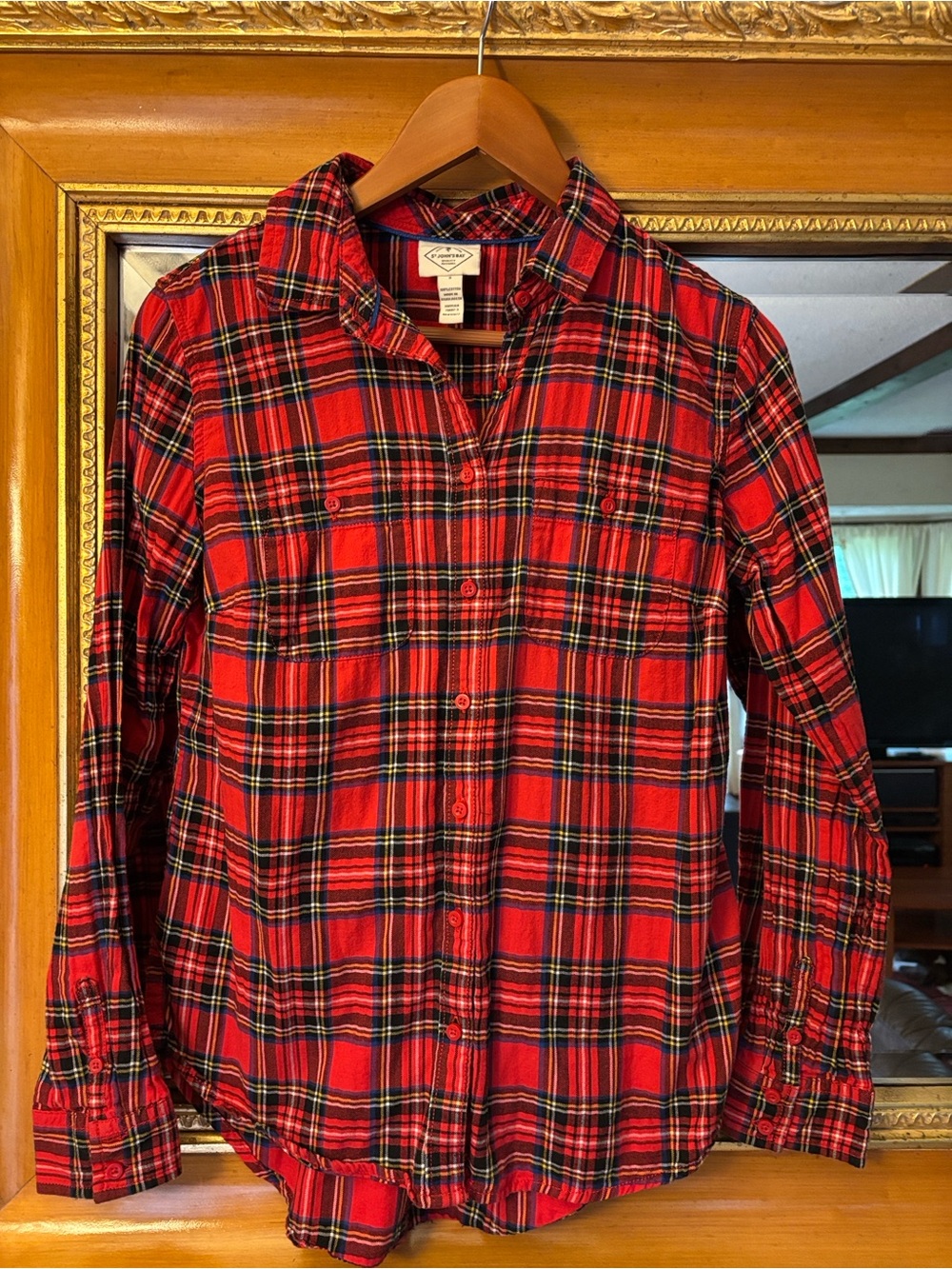 St. John’s Bay Red & Black Plaid Shirt - Size S
